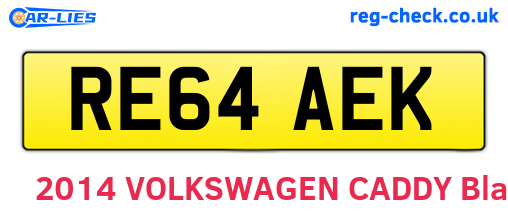 RE64AEK are the vehicle registration plates.