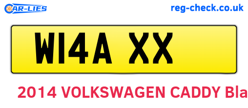 W14AXX are the vehicle registration plates.