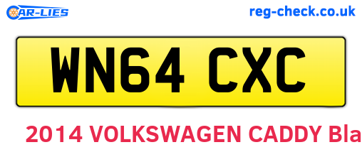 WN64CXC are the vehicle registration plates.