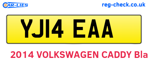 YJ14EAA are the vehicle registration plates.