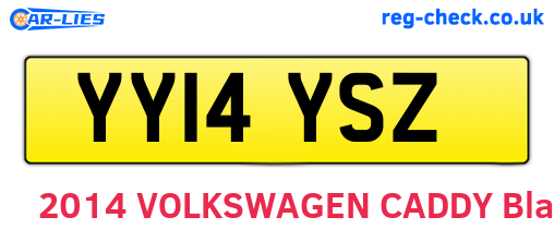 YY14YSZ are the vehicle registration plates.