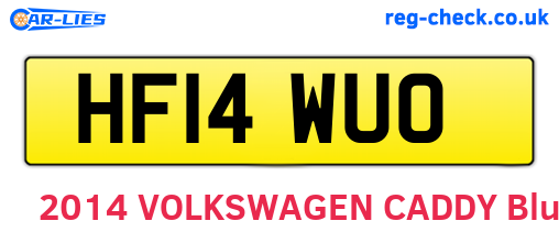 HF14WUO are the vehicle registration plates.