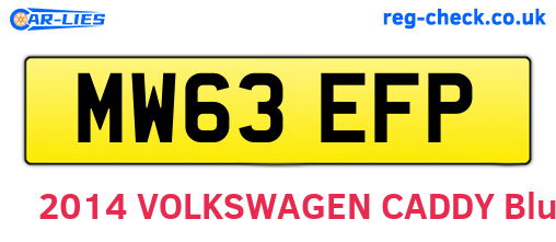 MW63EFP are the vehicle registration plates.