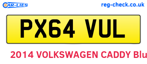 PX64VUL are the vehicle registration plates.