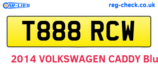 T888RCW are the vehicle registration plates.