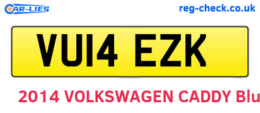 VU14EZK are the vehicle registration plates.