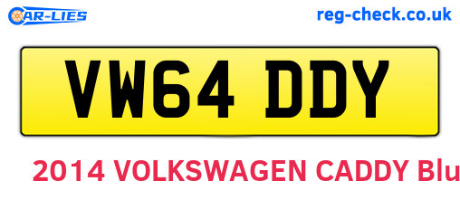 VW64DDY are the vehicle registration plates.