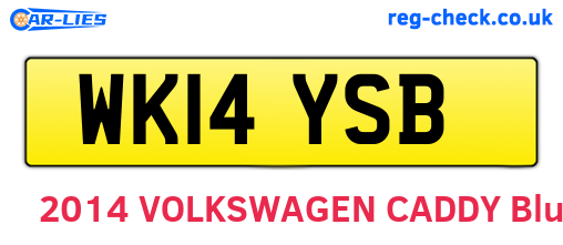 WK14YSB are the vehicle registration plates.