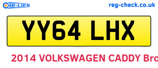 YY64LHX are the vehicle registration plates.