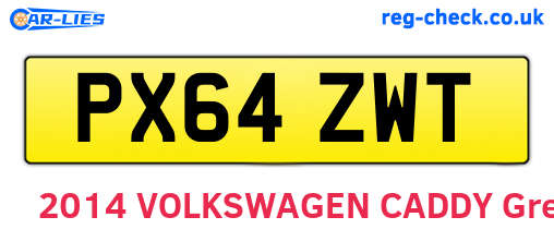 PX64ZWT are the vehicle registration plates.