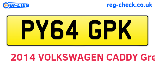 PY64GPK are the vehicle registration plates.
