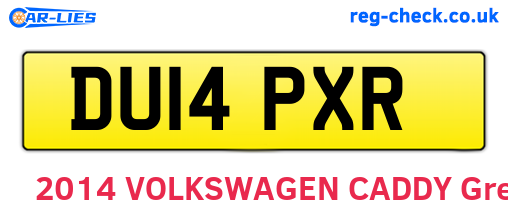 DU14PXR are the vehicle registration plates.