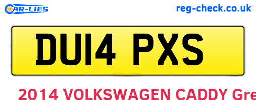 DU14PXS are the vehicle registration plates.