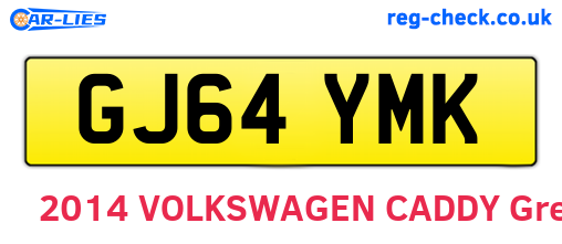 GJ64YMK are the vehicle registration plates.