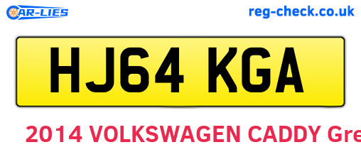 HJ64KGA are the vehicle registration plates.