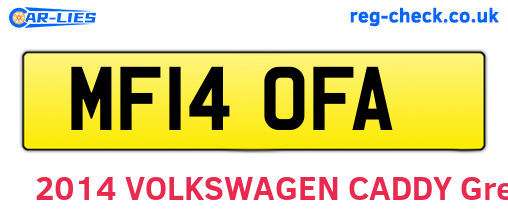 MF14OFA are the vehicle registration plates.