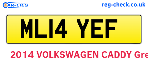 ML14YEF are the vehicle registration plates.