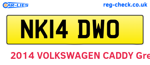 NK14DWO are the vehicle registration plates.