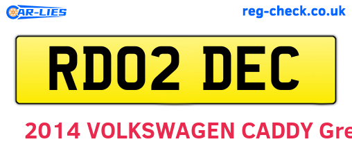 RD02DEC are the vehicle registration plates.