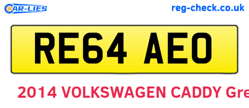 RE64AEO are the vehicle registration plates.