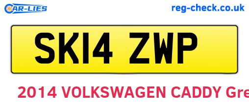 SK14ZWP are the vehicle registration plates.