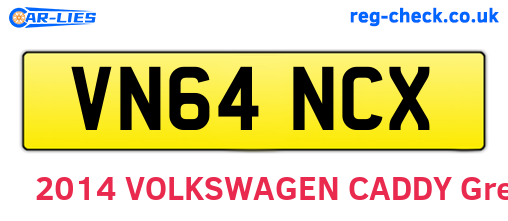 VN64NCX are the vehicle registration plates.