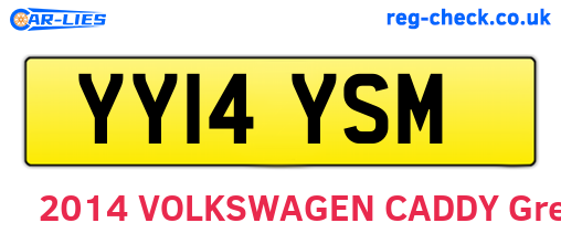 YY14YSM are the vehicle registration plates.
