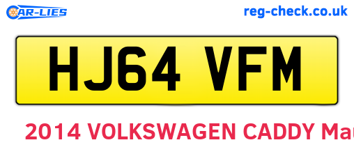 HJ64VFM are the vehicle registration plates.