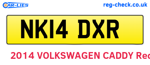 NK14DXR are the vehicle registration plates.
