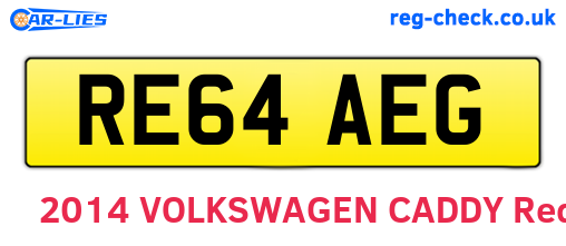 RE64AEG are the vehicle registration plates.
