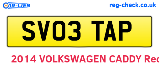 SV03TAP are the vehicle registration plates.