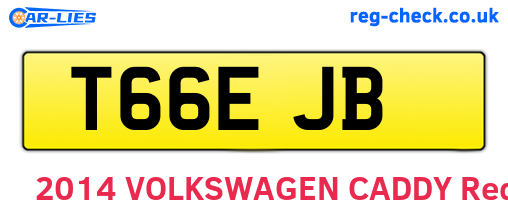 T66EJB are the vehicle registration plates.