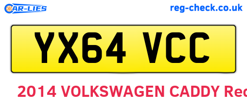 YX64VCC are the vehicle registration plates.