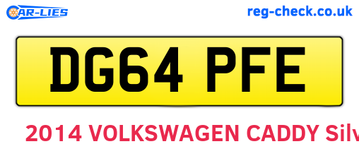 DG64PFE are the vehicle registration plates.