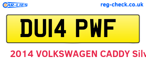 DU14PWF are the vehicle registration plates.