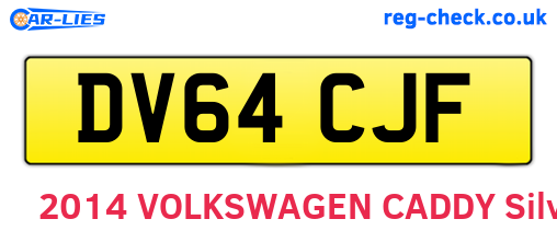 DV64CJF are the vehicle registration plates.