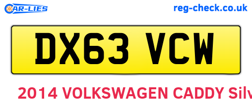 DX63VCW are the vehicle registration plates.