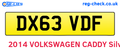 DX63VDF are the vehicle registration plates.