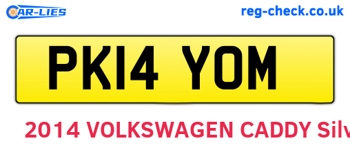 PK14YOM are the vehicle registration plates.