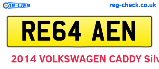 RE64AEN are the vehicle registration plates.