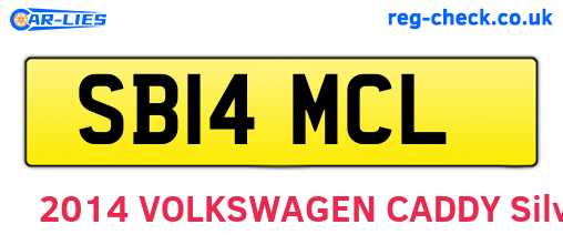 SB14MCL are the vehicle registration plates.