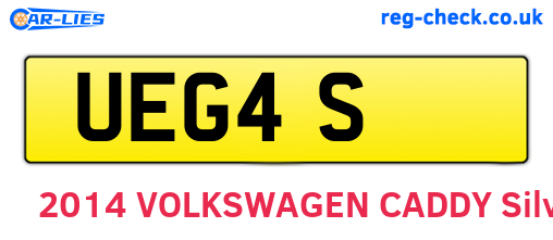 UEG4S are the vehicle registration plates.