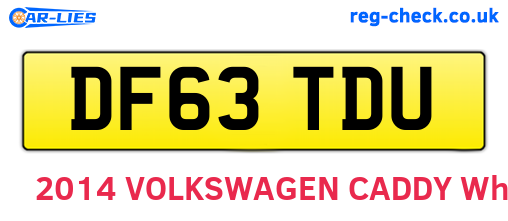 DF63TDU are the vehicle registration plates.