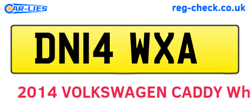 DN14WXA are the vehicle registration plates.