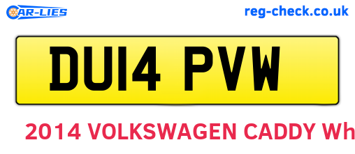 DU14PVW are the vehicle registration plates.