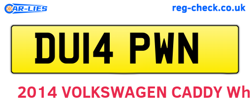 DU14PWN are the vehicle registration plates.