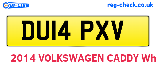 DU14PXV are the vehicle registration plates.