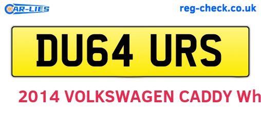 DU64URS are the vehicle registration plates.