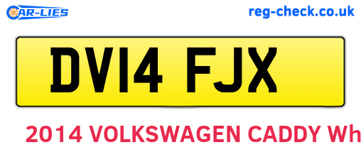 DV14FJX are the vehicle registration plates.