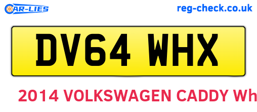 DV64WHX are the vehicle registration plates.